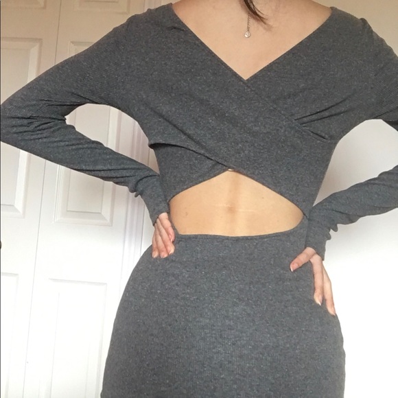 3/$15 Grey back wrap dress - Picture 2 of 3